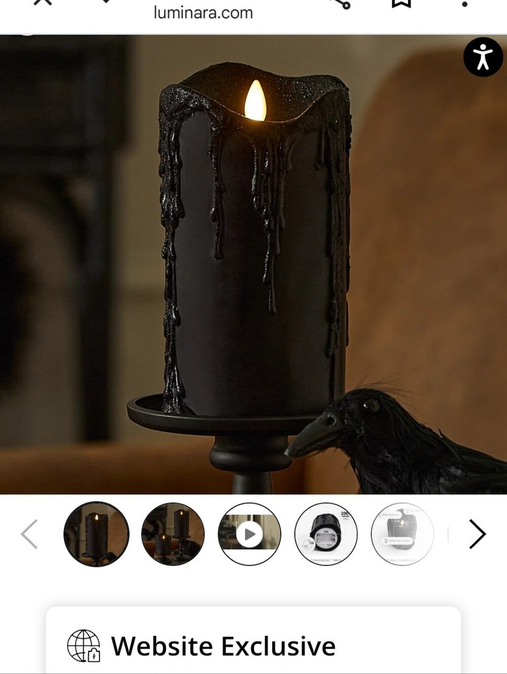 Black Drip Real-Flame Effect Candle - Picture 3 of 4